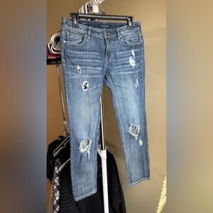 Vigoss Women's Skinny Jeans Size 27 Blue Dark Wash Distressed